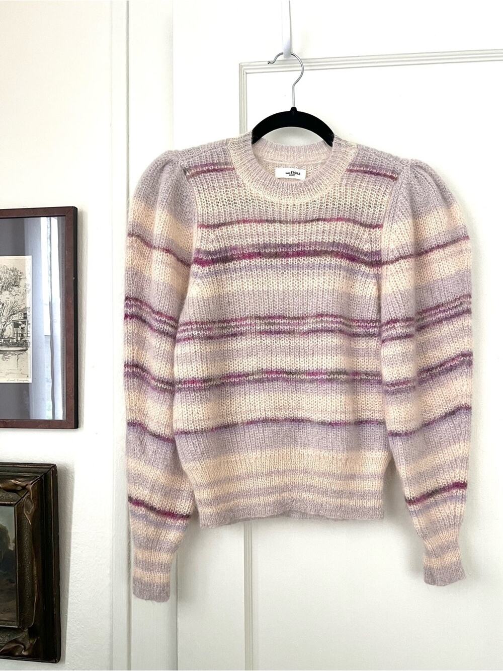 Isabel Marant Étoile Eleonore Puffed-Sleeve Mohair-Blend Sweater
